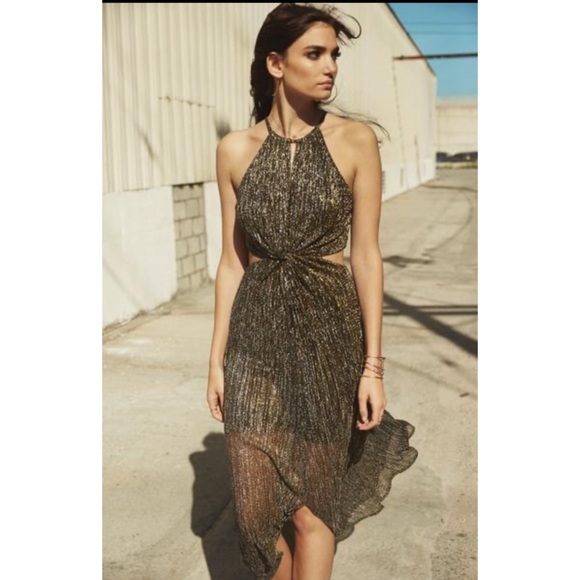 Astr Veda Metallic Maxi Dress - Picture 1 of 7